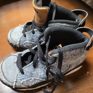 Nike Air Jordan VI 6 Retro Washed Denim Sneakers Size 10C Boys Shoes CV5488-401
